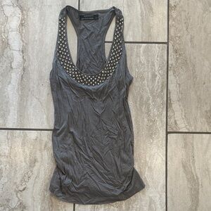 Club Monaco Gray Embellished Tank Top